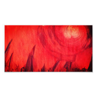 FOTO PAISAJE ABSTRACTO DE PUETA DE SOL ROJA APASIONADA