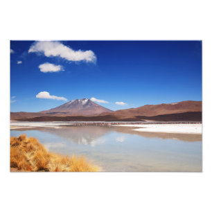 Foto Paisaje altiplano con volcán en Bolivia