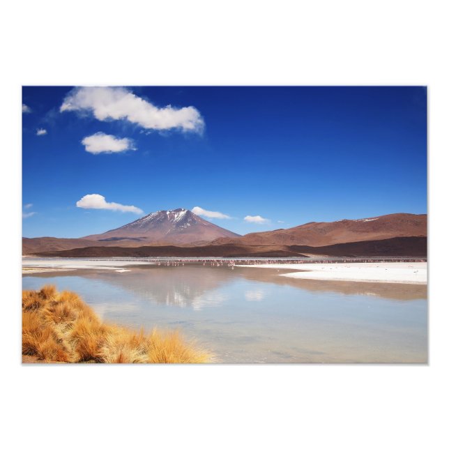 Foto Paisaje altiplano con volcán en Bolivia (Frente)
