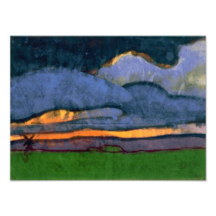 Foto Paisaje de marisma con un molino Emil Nolde