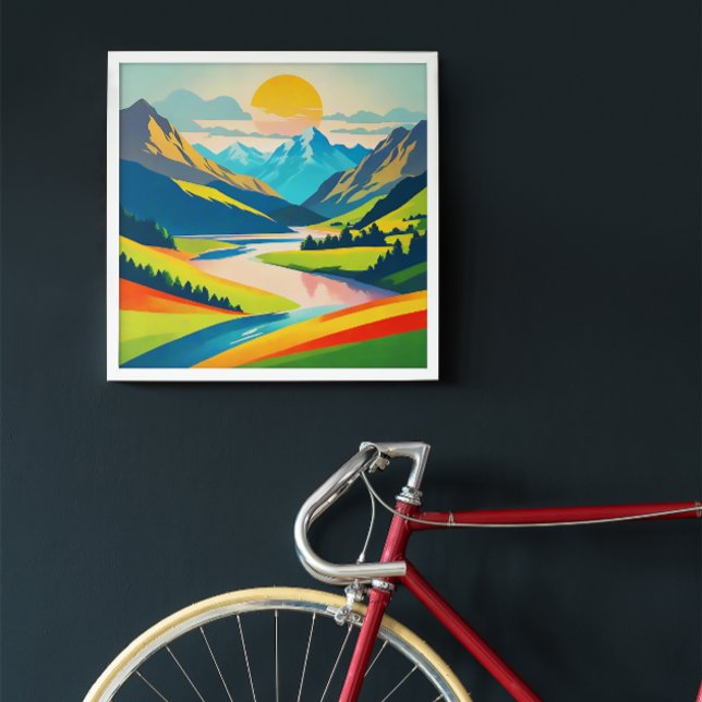 Foto Paisaje de montaña retro Arte de pared acrílico (Subido por el creador)