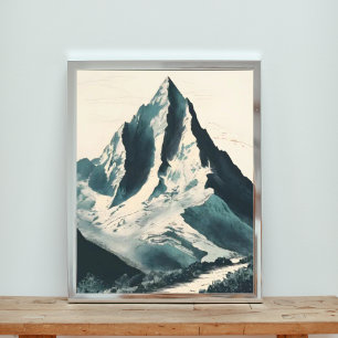 Foto Paisaje de montaña retro japonés