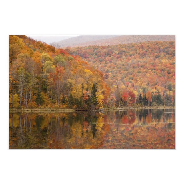 Foto paisaje de otoño con lago, Vermont, EE. UU. 3 (Frente)