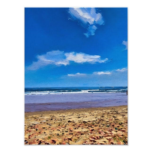 Foto Paisaje De Playa Serene Con Cielos Azules (Frente)
