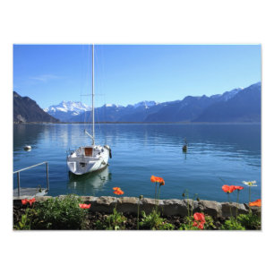 Foto Paisaje del lago geneva, Montreux, Suiza