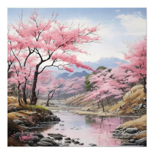 Foto Paisaje del río Spring Trees (Frente)