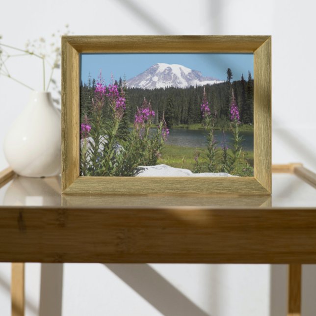 Foto Paisaje escénico de Mont Rainier y Flores Silvestr (In Situ Framed)