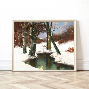 Foto Paisaje invernal con luna creciente