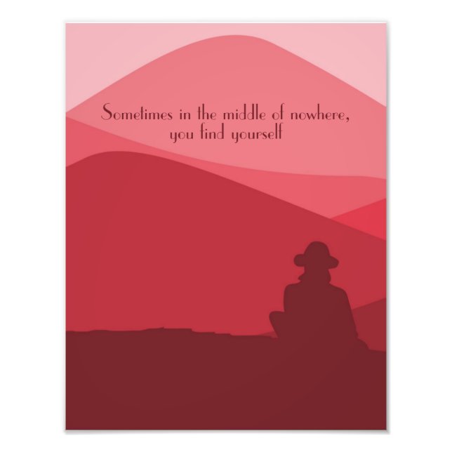 Foto Paisaje montañoso de Borgoña con cita moderna (Frente)