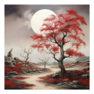 Foto Paisaje nocturno de los árboles rojos
