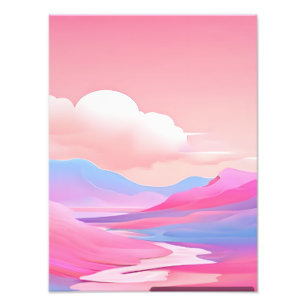 Foto Paisaje rosa y púrpura de ensueño