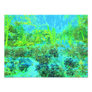 Foto Paisaje Trippy Lime Green y Blue Garden