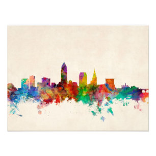 Foto Paisaje urbano del horizonte de Cleveland Ohio