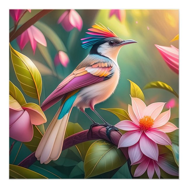 Foto Pájaro de fantasía Jay con cresta de arcoíris (Frente)