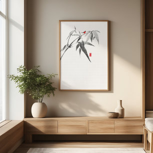 Foto Pájaro Zen en Bamboo - Arte de pared de tinta Mini