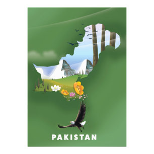Foto Pakistán ilustró un mapa de viajes.