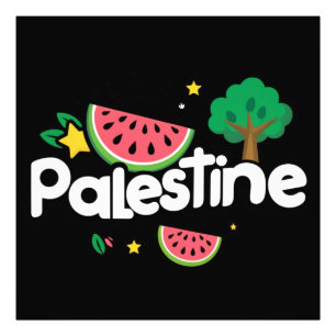 Foto Palabra palestina escueta rodeada por un árbol de
