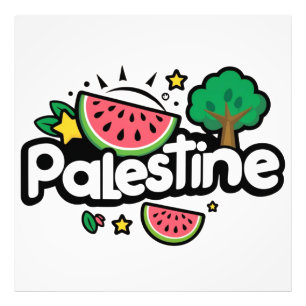 Foto Palabra palestina escueta rodeada por un árbol de 