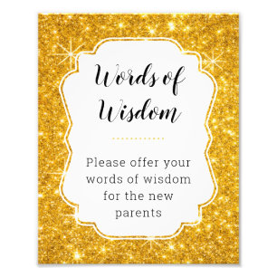 Foto Palabras doradas del Rótulo Baby Shower Wisdom Adv
