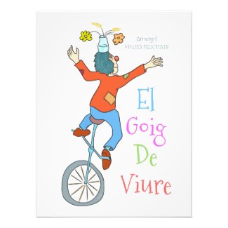 Pallasso en monocicle. L'alegria de viure. 