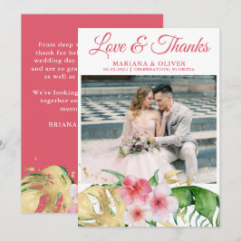 Foto Palm tropical deja invitación floral