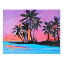 Palmeras Tropicales Siluetas del Atardecer
