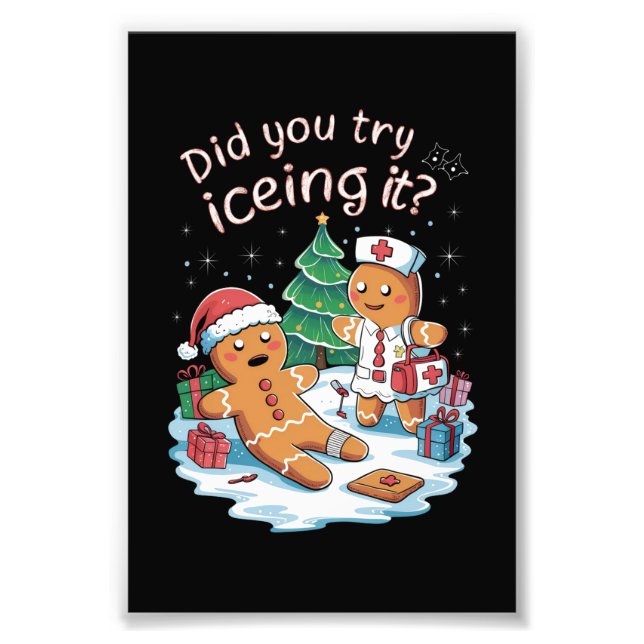 Foto Pan de jengibre hombre galleta suéter feo Oh Navid (Frente)