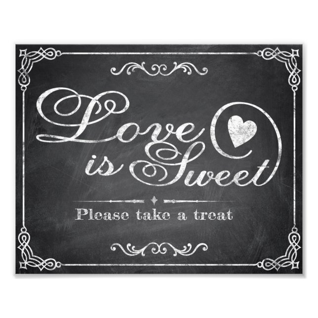 Foto Pancartas de boda - Cartel - Amor es dulce - (Frente)