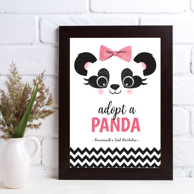 Foto Panda Bear Rosa Adopta Un Rótulo Fiesta Amigo Anim (Subido por el creador)