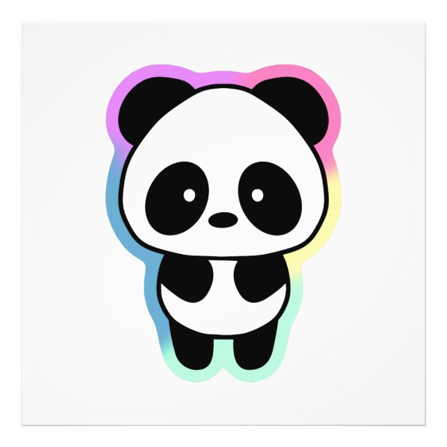 Foto Panda de bebé lindo - Colores arcoiris (Frente)
