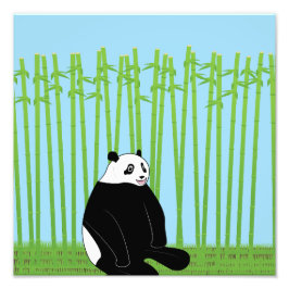 Foto Panda en una huella en el bosque de Bambú