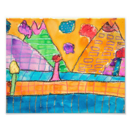 Foto Panorama caprichoso del volcán 8x10 Imprimir