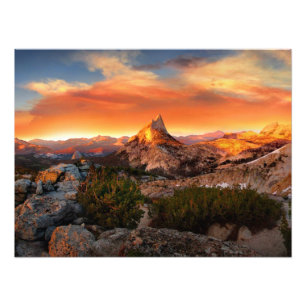 Foto Panorama del atardecer en el pico Tressider - Yose