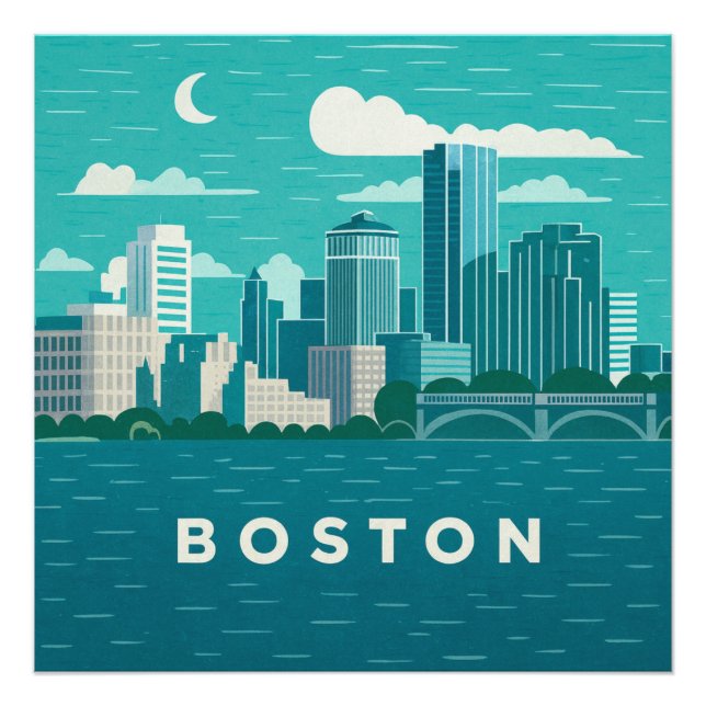 Foto Panorama nocturno de la ciudad de Massachusetts |  (Frente)