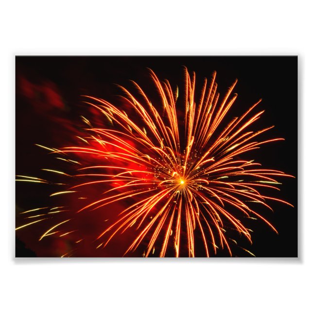 Foto pantalla de fuegos artificiales rojos vibrantes co (Frente)