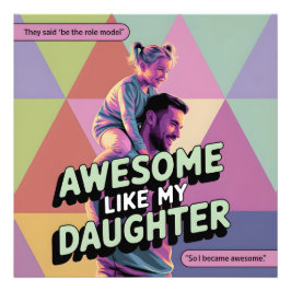 Foto Papá Hija Retro Muro de arte La decoración del mod