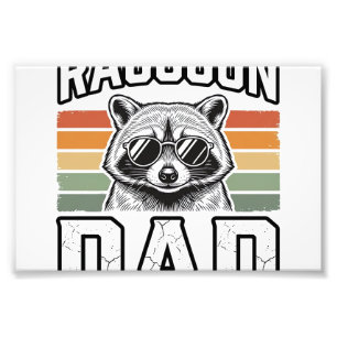 Foto Papá Mapache Grabado Vintage Diseño Vector Retro_