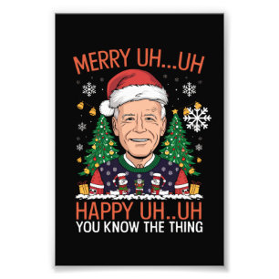 Foto Papá Noel Divertido Joe Biden Feliz Uh Uh Navidad 