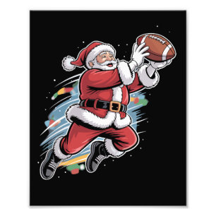 Foto Papá Noel jugando fútbol americano Navidad 