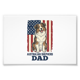 Foto Papá Pastor Australiano Patriótico Vector Vintage