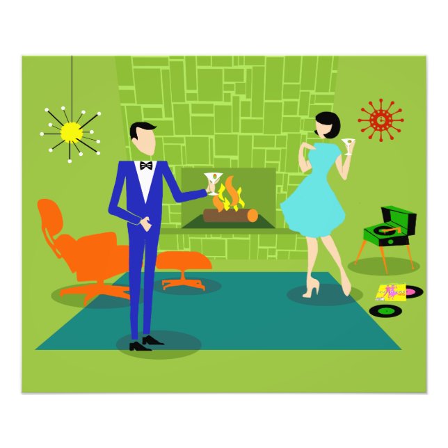 Foto Papel fotográfico moderno para parejas de mediados (Frente)