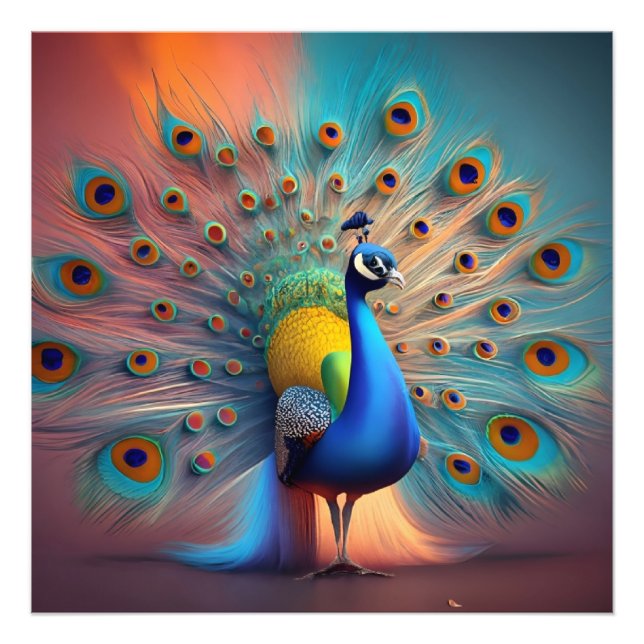Foto Papel pintado de pavo real (Frente)