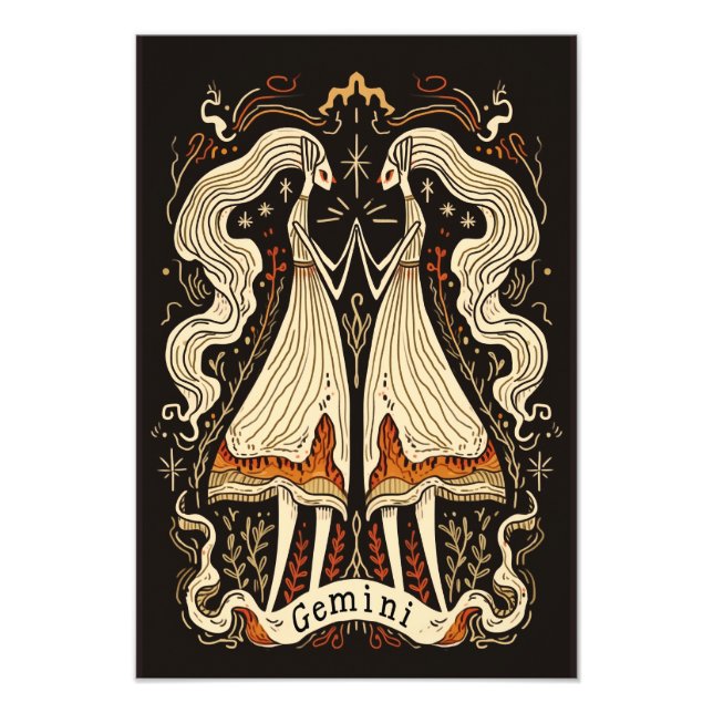 Foto Papel satinado fotográfico Gemini Celestial Zodiac (Frente)