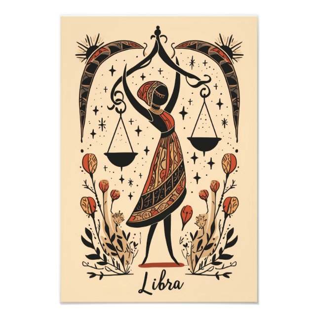 Foto Papel satinado fotográfico Libra Celestial Zodiac (Frente)
