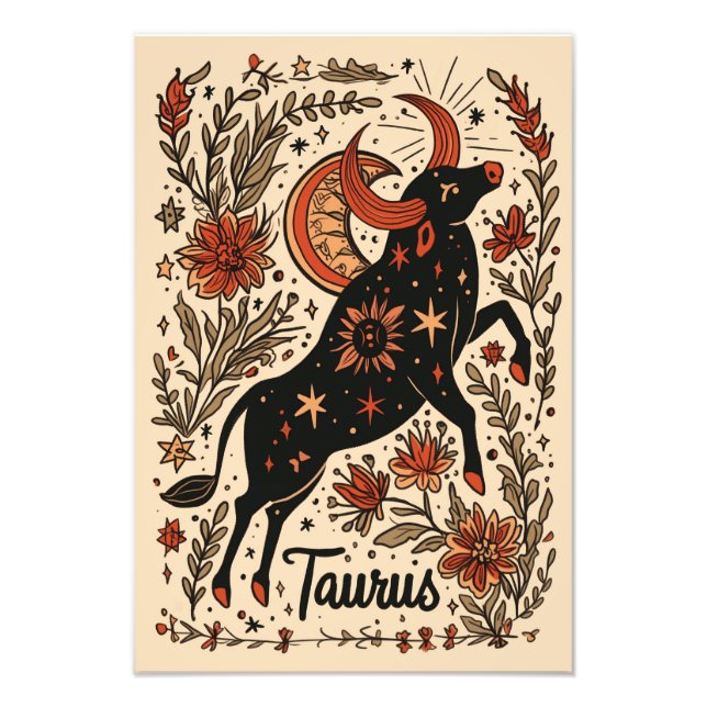 Foto Papel satino Taurus Celestial Zodiac (Frente)