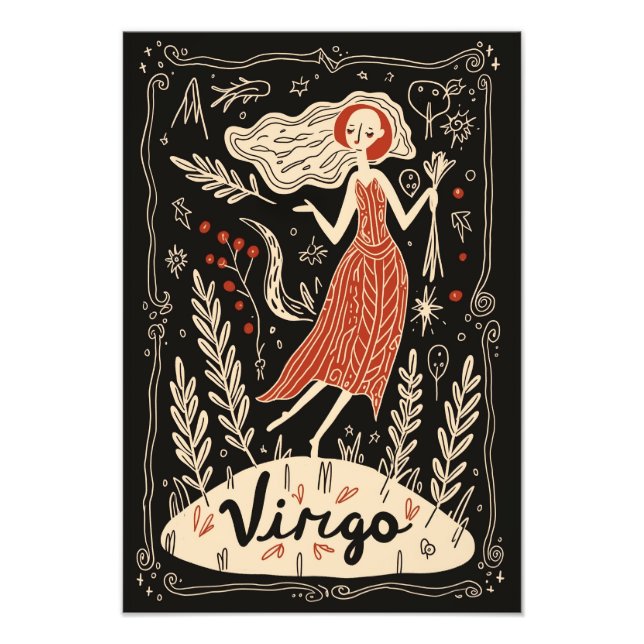 Foto Papel satino Virgo Celestial Zodiac (Frente)