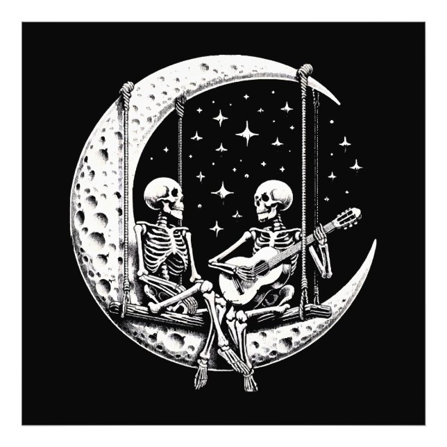 Foto Pareja de esqueletos guitarra lunar (Frente)