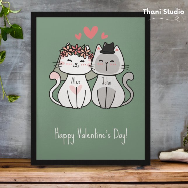 Foto Pareja de gatos lindo Feliz Día de San Valentín Pa (Subido por el creador)