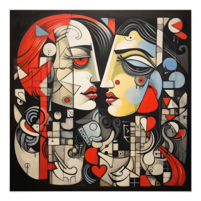 Foto Pareja Lesbiana Cubismo (Frente)