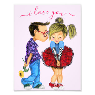 Foto Pareja Linda Beso Te Amo - Texto Personalizado